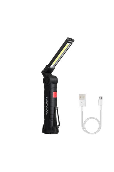 ESMARTER W51(Short 1pcs) New Portable COB LED Flashlight USB Rechargeable Work Light Magnetic Lanterna Hangin
