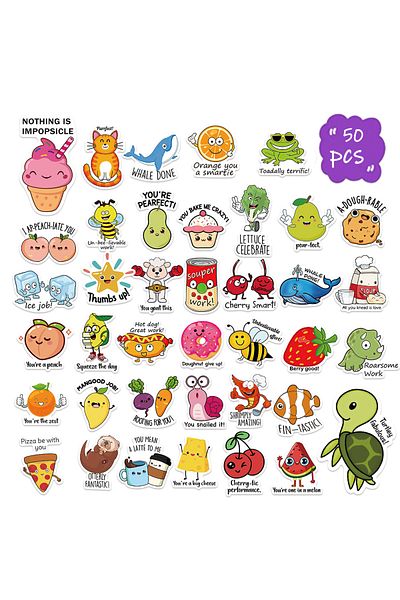 Choice 50pcs 50pcs Fun Teacher Stickers for Kids Reward Punny Motivational Sticker Positive Pun Teacher Sup