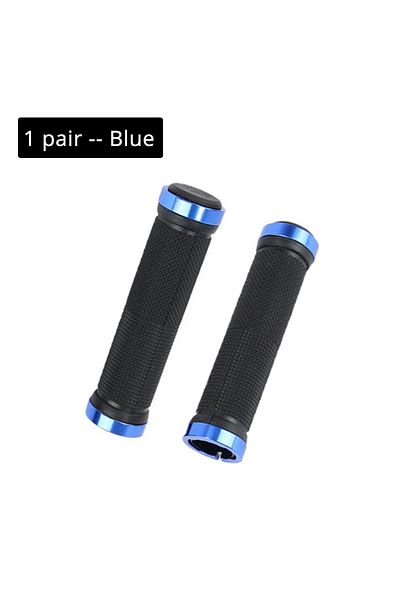BUCKLOS Blue Lock On Bicycle Grips Rubber Soft Mountain Bike Grips Dustproof Waterproof Bike Handle Non-slip