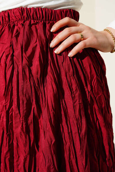 VOLT CLOTHİNG Kırışık Pileli Etek