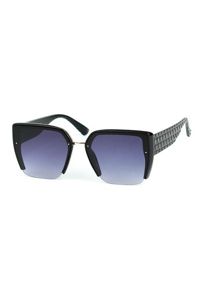 Di Caprio Women's Black Uv400 Protection Rectangular Model Sunglasses