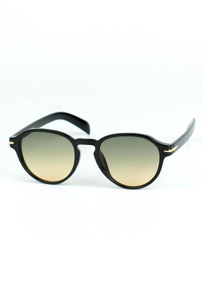 Di Caprio Unisex Black Green Uv400 Protection Oval Model Sunglasses