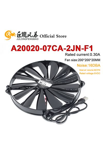 Choice لا يوجد RGB أسود أسود جديد DC5V 0.30A 20 سم 200*200*20MM لـ Master A20020-07CA-2JN-F1 DF2002005SELN USB