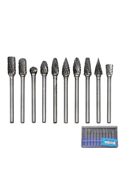 Choice Blue Box 10pcs Tungsten Carbide Drill Bits For Metal Burr Tungstenio Burs Cnc Milling Cutter Dremel