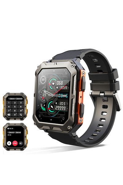 MISIRUN orange New C20 Pro Smart Watch Men Voice Assistant BT Wireless Call Business Outdoor Sports IP68 Wat