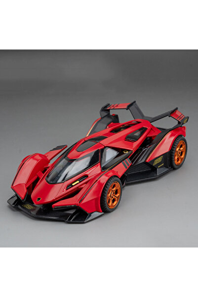 Choice سيارات رياضية من سبائك معدنية محاكاة لسيارة لامبورجيني V12 GT حمراء بم...