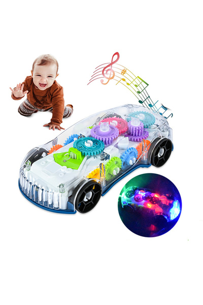 Choice1 سيارة رياضية مضيئة شفافة مزودة بتروس سيارة شرطة للأطفال، سيارة لعبة ل...