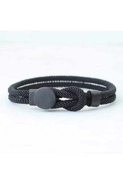 Choice 19.5cm(7.5inch) Black New Novel Men Rope Bracelet Double Layer 4mm Nylon Cord Chain Braclet 3 Sizes