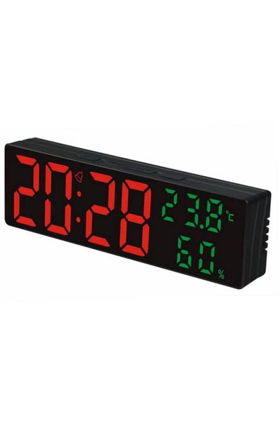Choice 9 Inch Acrylic Green Temp 9 Inch Large Digital Wall Clock Temperature Humidity Night Mode Snooze 12/
