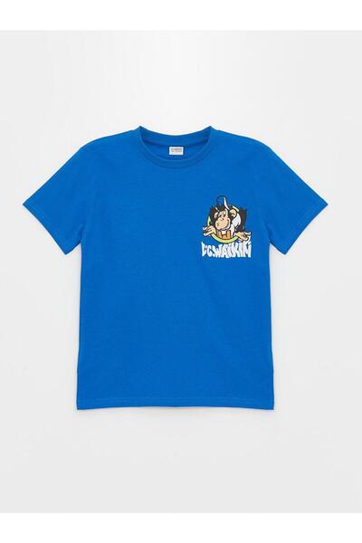 LC Waikiki Tricou cu mânecă scurtă pentru băiat cu imprimeu nostalgic cu maimuță cu decolteu rotund (S4)