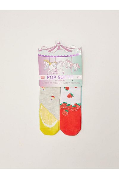 LC Waikiki Patterned Girl's Sock Socks 3-Piece (S2)