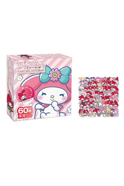 Choice4 60Pcs Melody 60Pcs Sanrio Hello Kitty Kuromi Cinnamoroll Pochacco Sti...