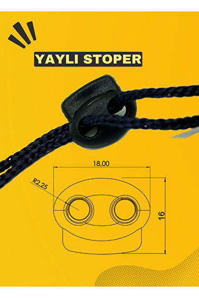 Armel Plastik ve Matbu Baskı Double Hole Ip Cord Stopper (50 Pcs)