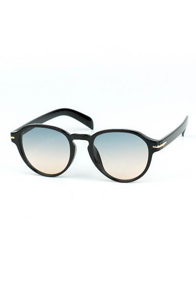 Di Caprio Unisex Black Blue Uv400 Protection Oval Model Sunglasses