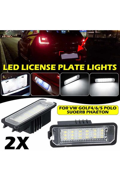 Choice 2 قطعة أضواء لوحة ترخيص السيارة LED مصابيح ضوء لوحة ترخيص رقم السيارة لـ Vw Golf 4 6 Polo 9n Passat B6 B7 B8 B9 CC