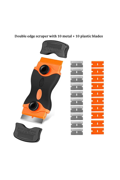 Choice1 Double Edge 21Pcs/set Razor Blade Scraper for Car Glass with Extra Blades Car Sticker Lables Remover