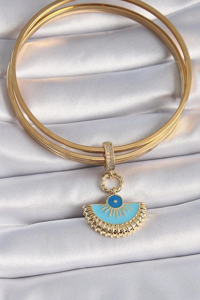 Celira Brass Gold Color Evil Eye Beaded Ajda