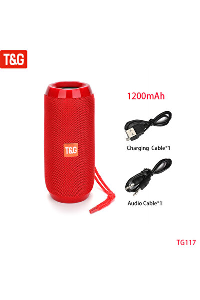 Choice صندوق صوت لاسلكي محمول باللون الأحمر مع مكبر صوت بلوتوث وموسيقى وبلوتو...