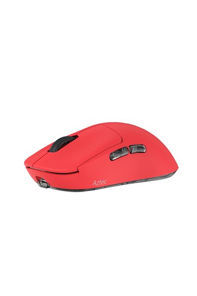 Choice ماوس ألعاب لاسلكي Aztec PAW3395 من Kysona باللون الأحمر 55 جرامًا خفيف الوزن للغاية 26000 نقطة في البوصة 6 أزرار 90 مليون لون