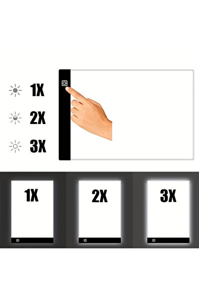 LRS STORE A4 Boyut Grafik Tablet Çizim Kopyalama Animasyon Mozaik Hazırlama Çizim Tableti Led Işıklı