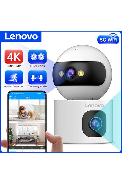 Choice كاميرا لينوفو 4K Ip البريطانية القياسية 5G واي فاي عدسة مزدوجة المنزل الذكي تتبع تلقائي كاميرا CCTV لاسلكية