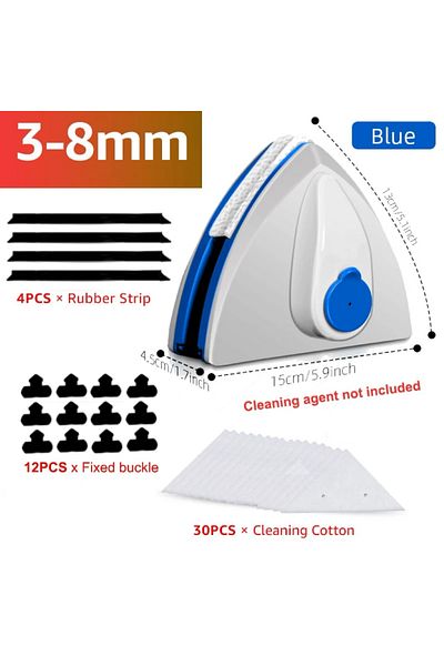 Choice blue with cotton Magnetic Window Cleaner Brush Double-Side Automatic Water Discharge Wiper Glass Win
