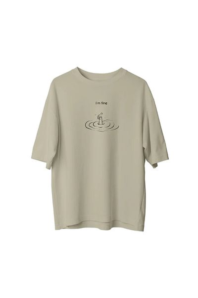 npLStore Μπλουζάκι μεγάλου μεγέθους Unisex Im Fine με στάμπα Oversize