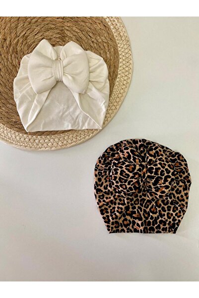 GÜNEŞ KİDS Fiyonklu Çift Katlı Bebek Bone  & Bebek Şapka Aksesuar