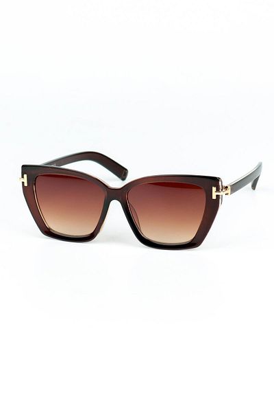 Di Caprio Women's Brown Uv400 Protection Rectangular Model Sunglasses