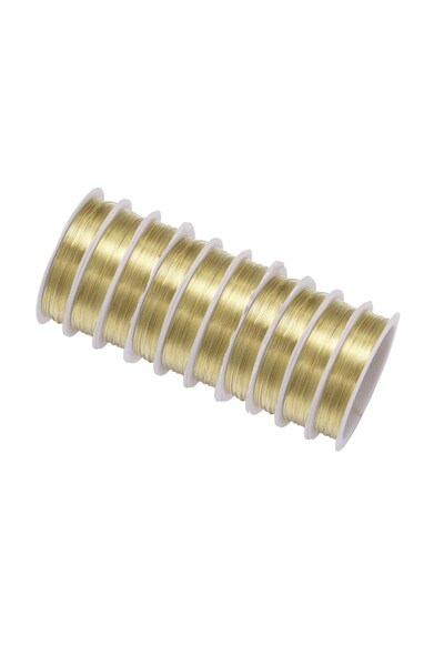 Hayal Sepeti TAKI ve FİLOGRAFİ TELİ Makara Tel - 0.4mm ince - 10 adet Altın Renk