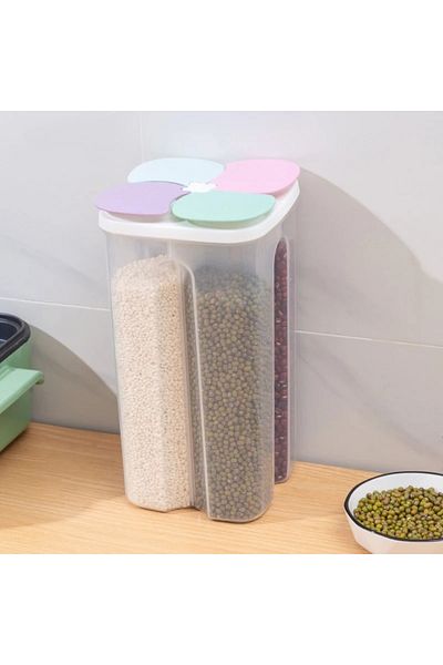 Choice 2.3L Light Color 1.5/2.3L Cereals Storage Box Sealed Jar with Lid Grain Noodle Tea Food Keep Fresh C
