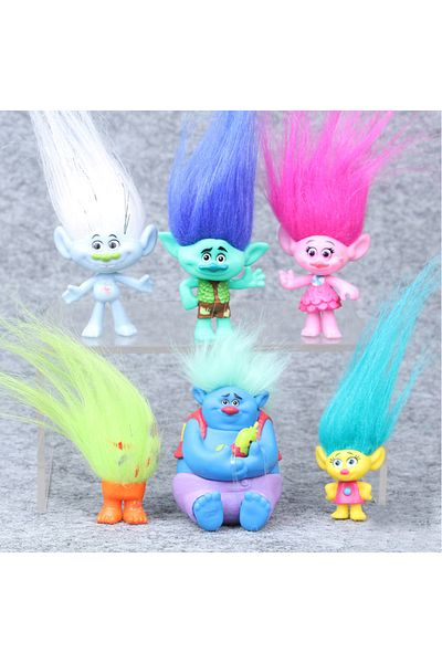 Choice 01 6pcs/set Gift Bag Package Dreamworks Movie Trolls Poppy Branch Critter Skitter Boards PVC Action