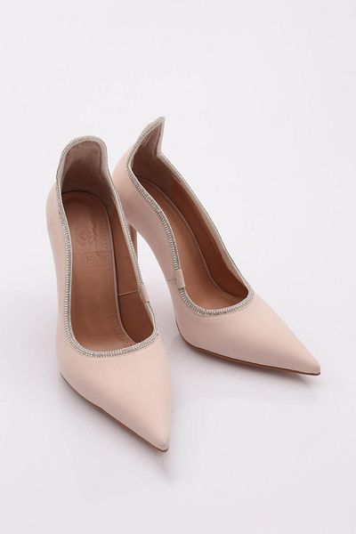 DGN Pantofi cu toc pentru femei Lycra bej - 21933327