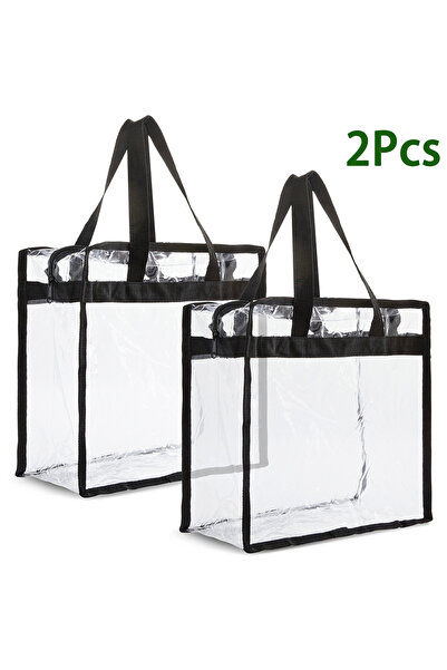 Choice قطعتان من حقائب اليد الشفافة ذات السعة الكبيرة وسحاب وحقيبة كتف شفافة ...