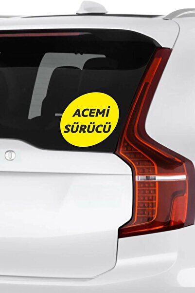 Laputa Tükkan Sarı Zemin Üzerine Siyah Renk Acemi Sürücü Yazılı Sticker 15x15 Cm