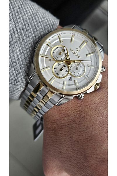Raymond Rym-81054 Raymond Men's Wristwatch - Stainless Steel - 2 Year Warranty