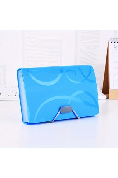 Choice1 Blue A6 Multi-layer 13 Grids Expanding Wallet File Folder Buckle Orga...