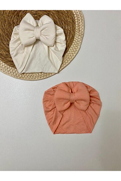 GÜNEŞ KİDS Fiyonklu Çift Katlı Bebek Bone  & Bebek Şapka Aksesuar