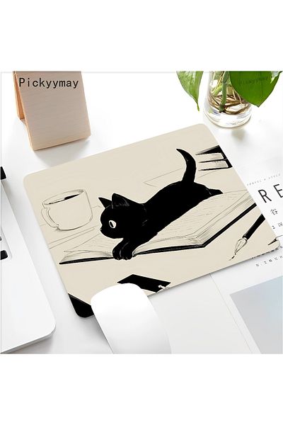 Choice لوحة ماوس صغيرة من Not LockEdge مقاس 18 × 22 سم z2 Black Cat لوحة ماوس كبيرة للكمبيوتر المكتبي ولوحة مفاتيح