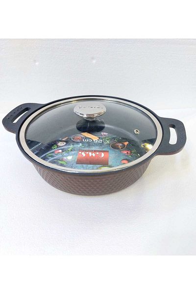 OMS Triana 30cm Karnıyarık Pot with Cast Glass Lid 3631-Bronze
