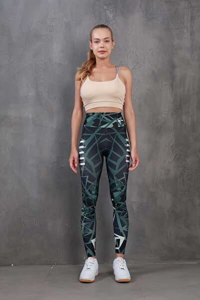 Miss Prova Sportske helanke sa visokim strukom i digitalnim printom za oporav...