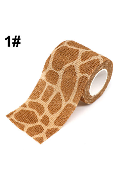 Choice ضمادة لاصقة ذاتية اللصق مطبوعة على شكل حيوان الزرافة بطول 5 سم × 4.5 متر، شريط لف رياضي بطول 4.5 متر للزعانف
