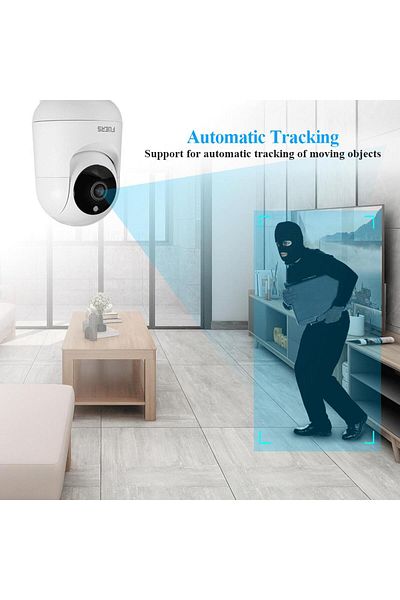 Choice كاميرا مراقبة لاسلكية داخلية Tuya Smart Home بدقة 8 ميجا بكسل مع 128 جيجا بايت من الطاقة 5 ميجا بكسل واي فاي A