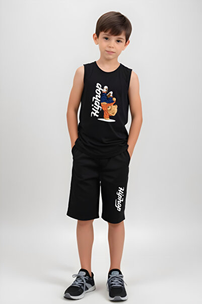 panios kids Хлопчачий комплект з футболкою на бретельках і шортами з принтом ...