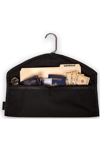 Choice Black Hanger Diversion Safe Hidden Pocket Safe, Fits Under Hanging Clothes With Pocket To Hide Valua