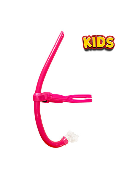 Choice1 قناع سباحة للأطفال باللون الأحمر الوردي مع فوهة مريحة من السيليكون للتركيب في المنتصف من الأمام للصغار