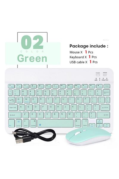 Choice Green-and Mouse Mini Wireless Keyboard Bluetooth Keyboard For Ipad Phone Tablet Portable Bluetooth K