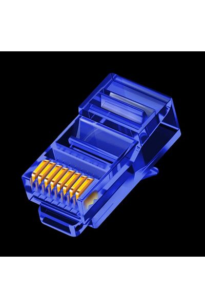 ZoeRax موصلات RJ45 Cat6 زرقاء اللون مكونة من 50 قطعة، ألوان متنوعة، قابس معياري سهل الاستخدام للتوصيل والتجعيد للشبكات الصلبة أو
