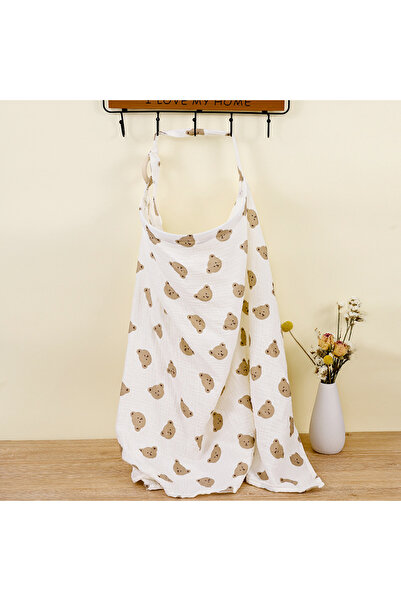 Choice غطاء رضاعة قابل للتنفس على شكل رأس دب غطاء رضاعة للأمهات من قماش الشاش...