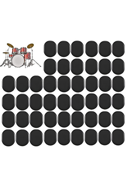 choice2 black 48 Pieces Drum Dampeners Drum Mute Pads Soft Silicone Drums Sil...